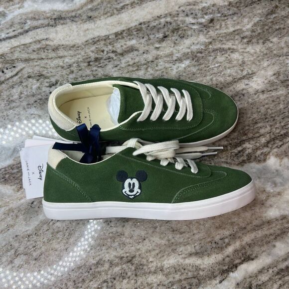 Janie and Jack x Disney, Ivy Green Disney Mickey Mouse Suede Sneaker, Youth 4 - Picture 2 of 13
